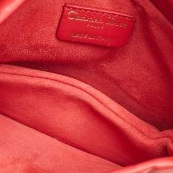 Pre Owned Dior Red Cannage Leather Mini Milly Chain Bag