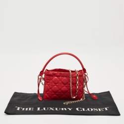 Pre Owned Dior Red Cannage Leather Mini Milly Chain Bag
