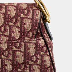 Dior Red Oblique Canvas Saddle Bag