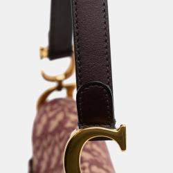Dior Red Oblique Canvas Saddle Bag