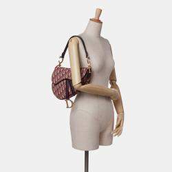 Dior Red Oblique Canvas Saddle Bag