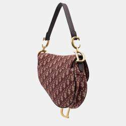 Dior Red Oblique Canvas Saddle Bag