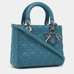 Dior Blue Medium Lambskin Cannage Lady Dior