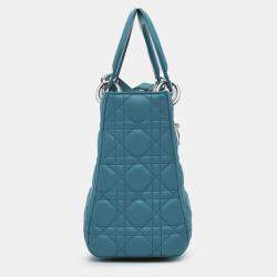 Dior Blue Medium Lambskin Cannage Lady Dior