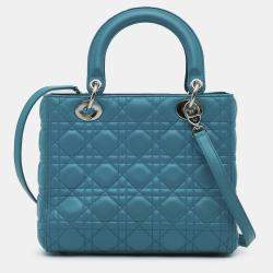 Dior Blue Medium Lambskin Cannage Lady Dior