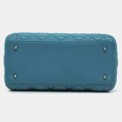 Dior Blue Medium Lambskin Cannage Lady Dior