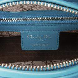 Dior Blue Medium Lambskin Cannage Lady Dior