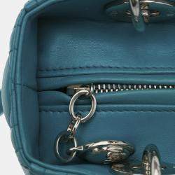 Dior Blue Medium Lambskin Cannage Lady Dior