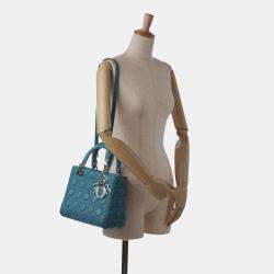 Dior Blue Medium Lambskin Cannage Lady Dior