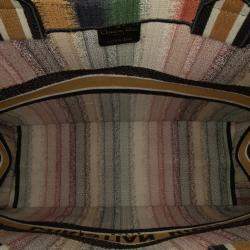 Dior Yellow Large Striped Book Tote