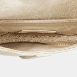 Dior White Mini Oblique Canvas Saddle Bag