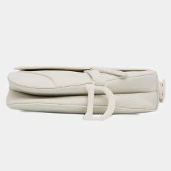 Dior White Ultra Matte Calfskin Saddle Bag
