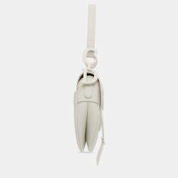 Dior White Ultra Matte Calfskin Saddle Bag