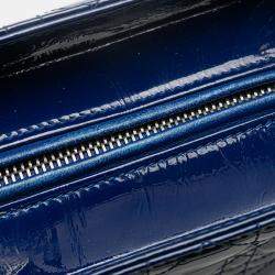 Dior Navy Blue Large Patent Cannage Lady Dior