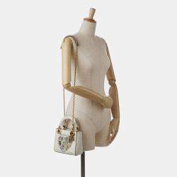 Dior White Niki de Saint Phalle Mini Calfskin Lady Dior