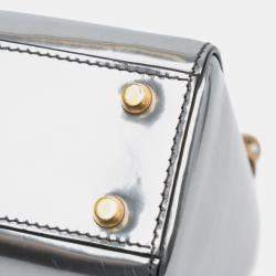 Dior Silver Mini Metallic Glazed Calfskin Lady Dior