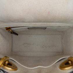 Dior Silver Mini Metallic Glazed Calfskin Lady Dior