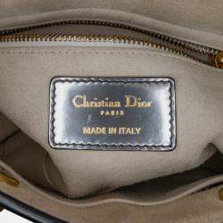 Dior Silver Mini Metallic Glazed Calfskin Lady Dior