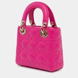 Dior Pink Mini Lambskin Cannage Lady Dior