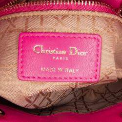 Dior Pink Mini Lambskin Cannage Lady Dior