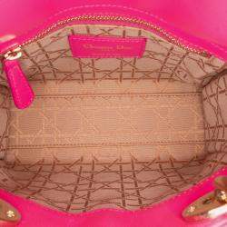 Dior Pink Mini Lambskin Cannage Lady Dior