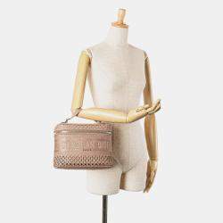 Dior Pink Mesh Embroidered Diortravel Vanity Case