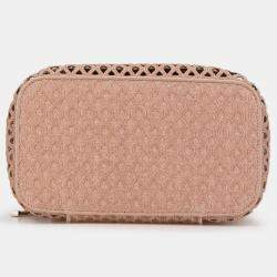 Dior Pink Mesh Embroidered Diortravel Vanity Case