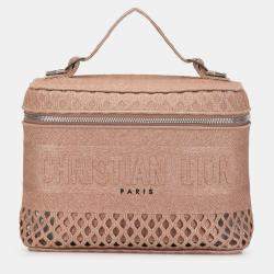 Dior Pink Mesh Embroidered Diortravel Vanity Case