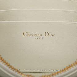 Dior White Mini Calfskin Macrocannage Lucky Star Caro Bag