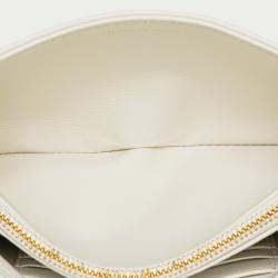 Dior White Mini Calfskin Macrocannage Lucky Star Caro Bag
