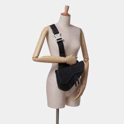 Dior Black Kim Jones Grained Calfskin Saddle Bag