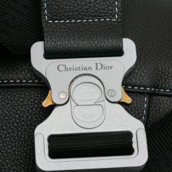 Dior Black Kim Jones Grained Calfskin Saddle Bag