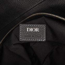 Dior Black Kim Jones Grained Calfskin Saddle Bag
