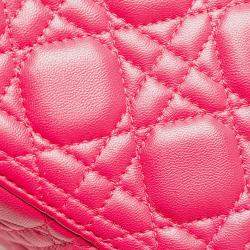 Dior Pink Medium Lambskin Cannage Lady Dior