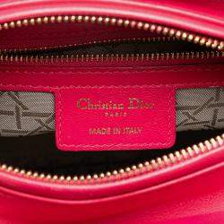 Dior Pink Medium Lambskin Cannage Lady Dior