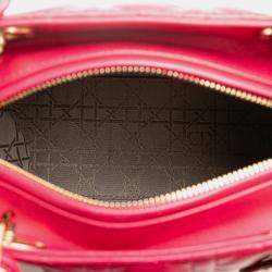 Dior Pink Medium Lambskin Cannage Lady Dior