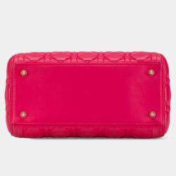 Dior Pink Medium Lambskin Cannage Lady Dior