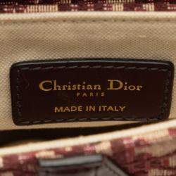 Dior Red Mini Oblique Canvas Saddle Bag