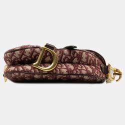 Dior Red Mini Oblique Canvas Saddle Bag