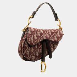 Dior Red Mini Oblique Canvas Saddle Bag