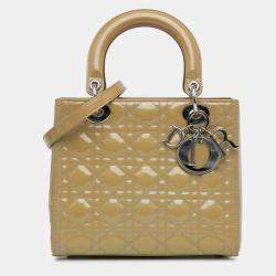Dior Brown Medium Patent Cannage Lady Dior