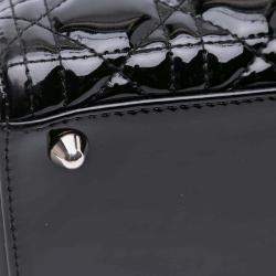 Dior Black Large Patent Cannage Lady Dior