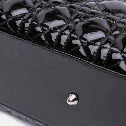 Dior Black Large Patent Cannage Lady Dior