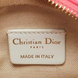 Dior Pink/White Leather and Rubber Micro Dior Vibe Bowling Bag