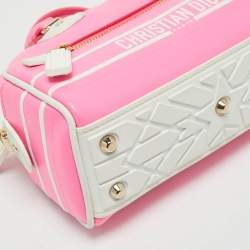 Dior Pink/White Leather and Rubber Micro Dior Vibe Bowling Bag