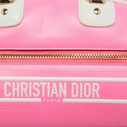 Dior Pink/White Leather and Rubber Micro Dior Vibe Bowling Bag