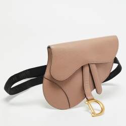Dior Beige Leather Saddle Convertible Belt Bag