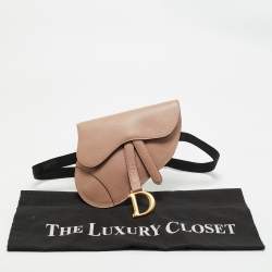Dior Beige Leather Saddle Convertible Belt Bag