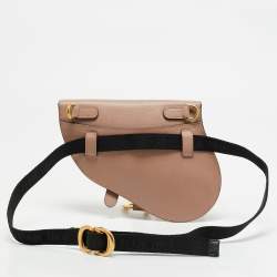 Dior Beige Leather Saddle Convertible Belt Bag