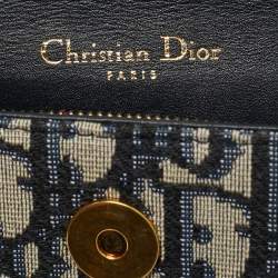 Dior Navy Blue Oblique Canvas and Leather Saddle Pouch Belt Bag